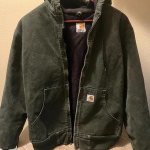 WOMEN'S CARHARTT GREEN LOOSE FIT WASHED DUCK INSULATED ACTIVE JACK